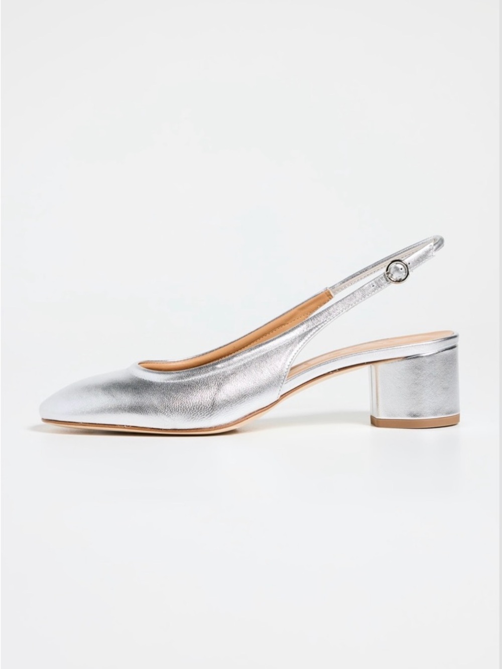 Aeyde Romy Laminated Metallic Silver Pumps - Picture 15 of 15